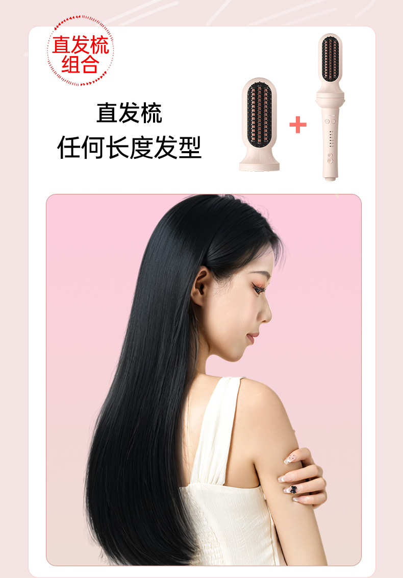 【Hong Kong Direct Mail】 Min Huang MH-399 Seven-in-One Replaceable Head Curling Iron, Pink * 1, 28/32/40mm Straightening Comb + Fine Curler + Egg Roll Curler + Corn Curler