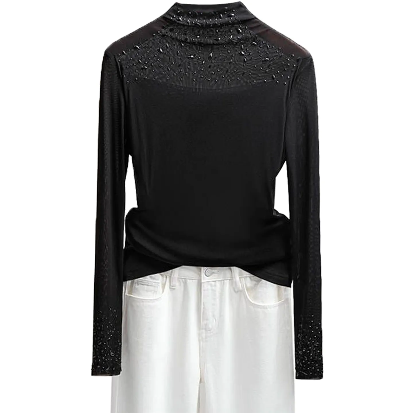 SIBAISHE Черные Женские T-рубашки