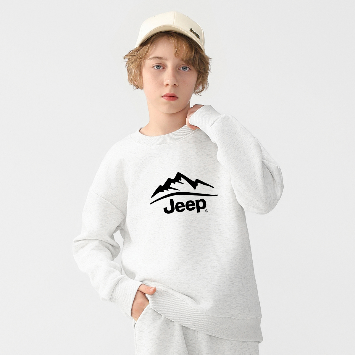 Свитшот Jeep logo (серый) — фото 18