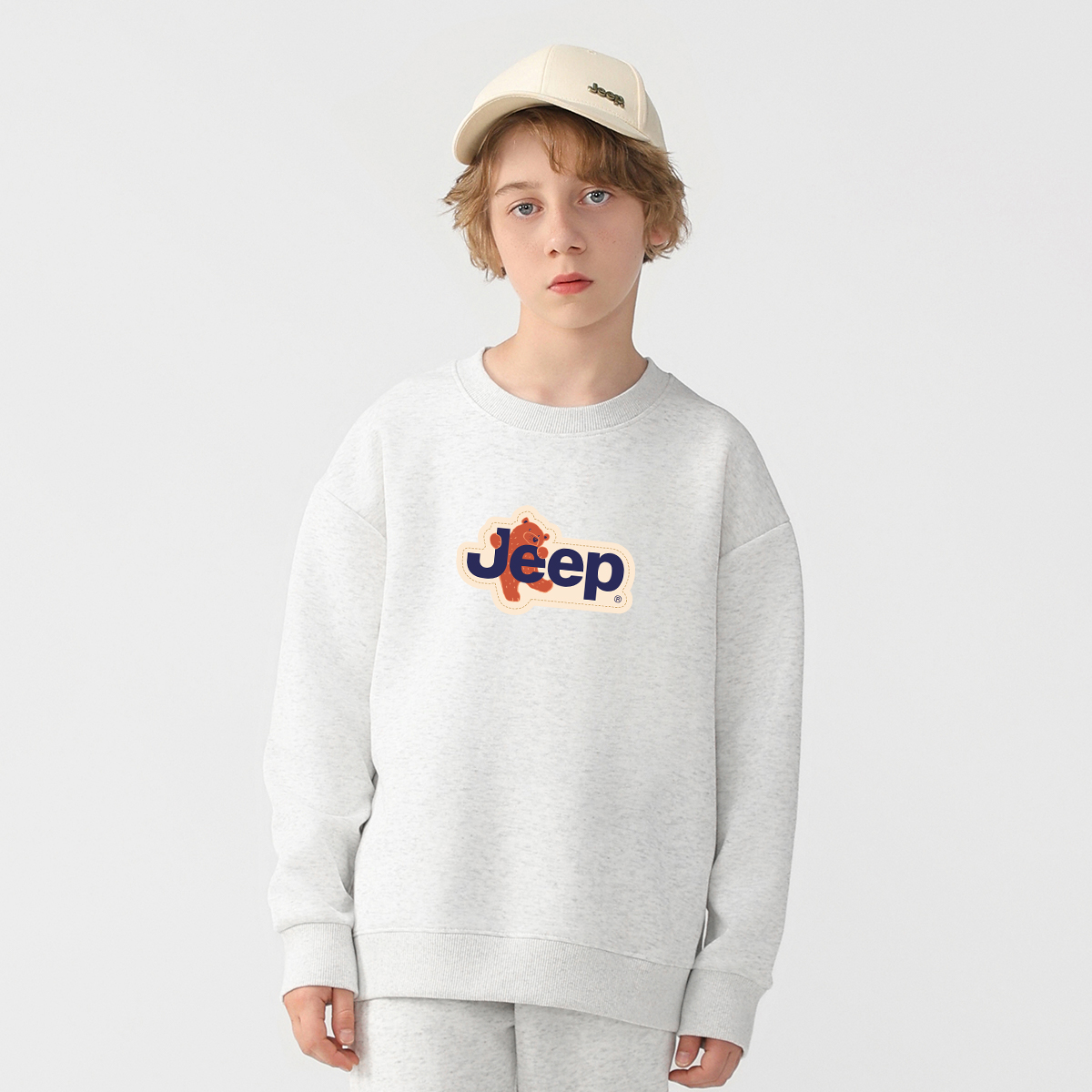 Унисекс свитшот Jeep logo (бежевый) — фото 15