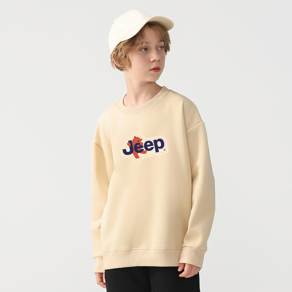 Унисекс свитшот Jeep logo (бежевый) — фото 26
