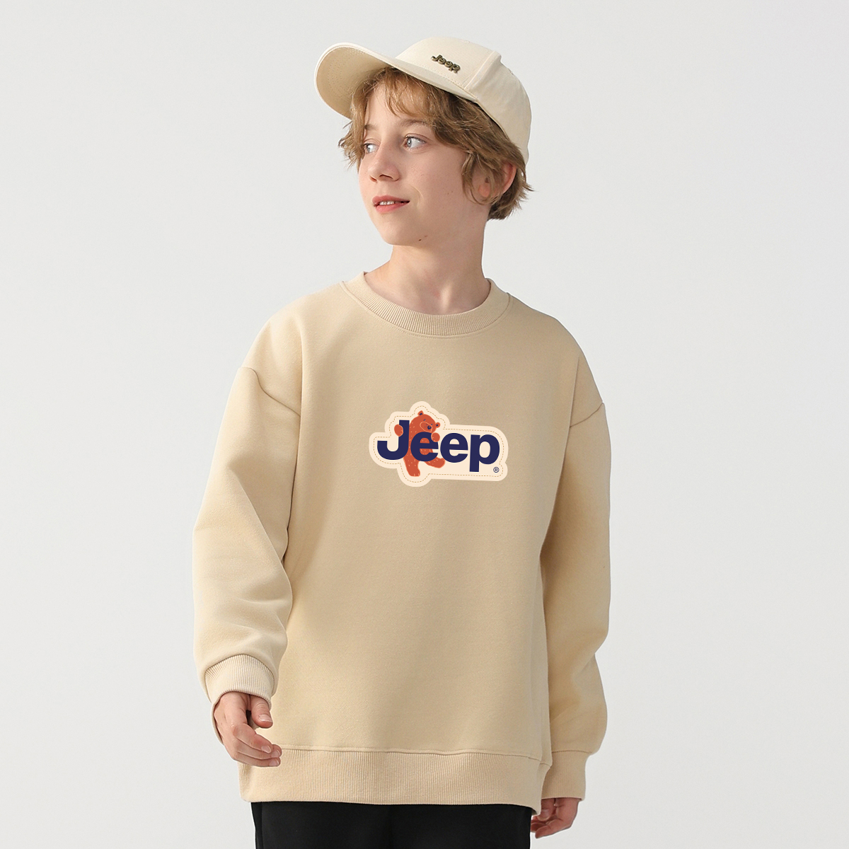 Унисекс свитшот Jeep logo (бежевый) — фото 29