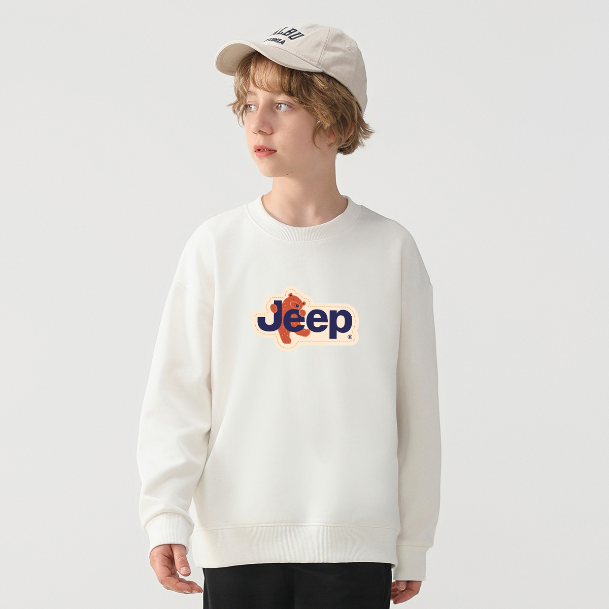 Унисекс свитшот Jeep logo (бежевый) — фото 5
