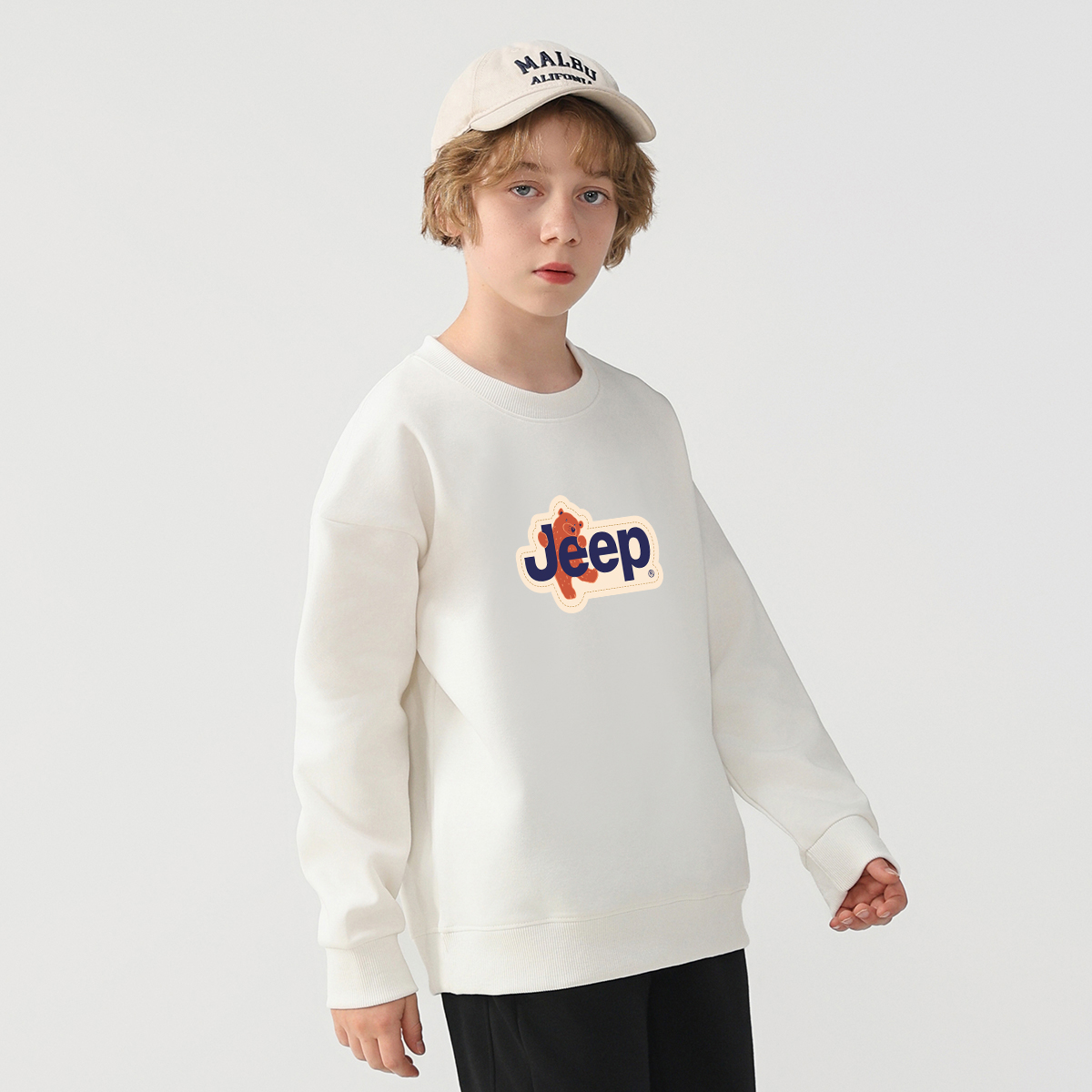 Унисекс свитшот Jeep logo (бежевый) — фото 3