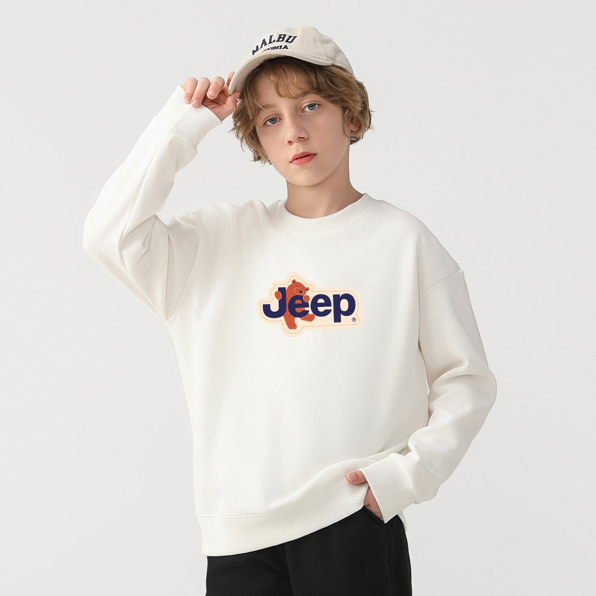 Унисекс свитшот Jeep logo (бежевый) — фото 2