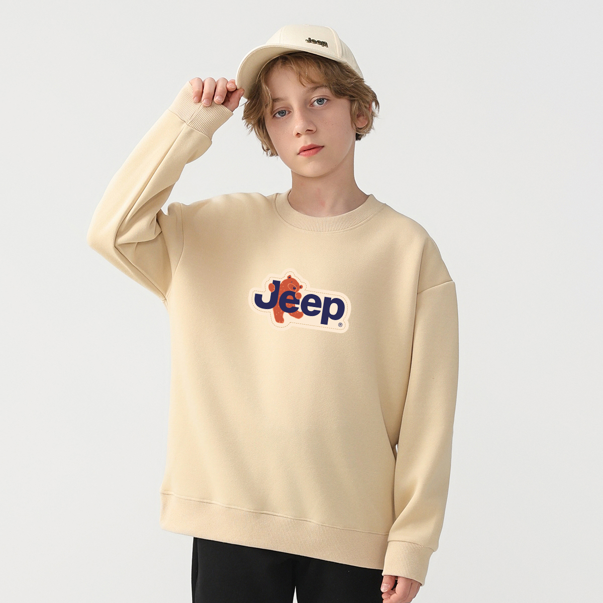 Унисекс свитшот Jeep logo (бежевый) — фото 27