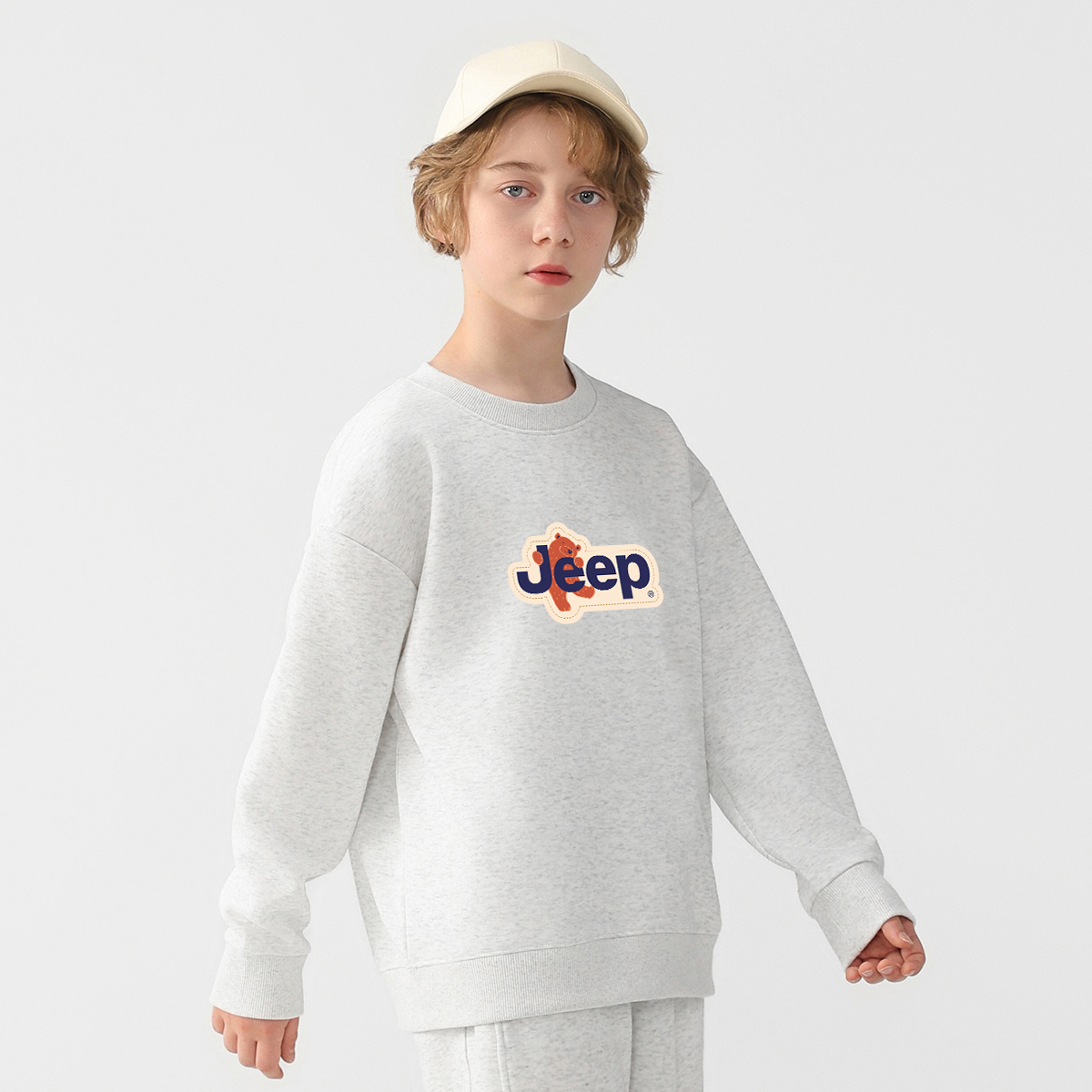 Унисекс свитшот Jeep logo (бежевый) — фото 17