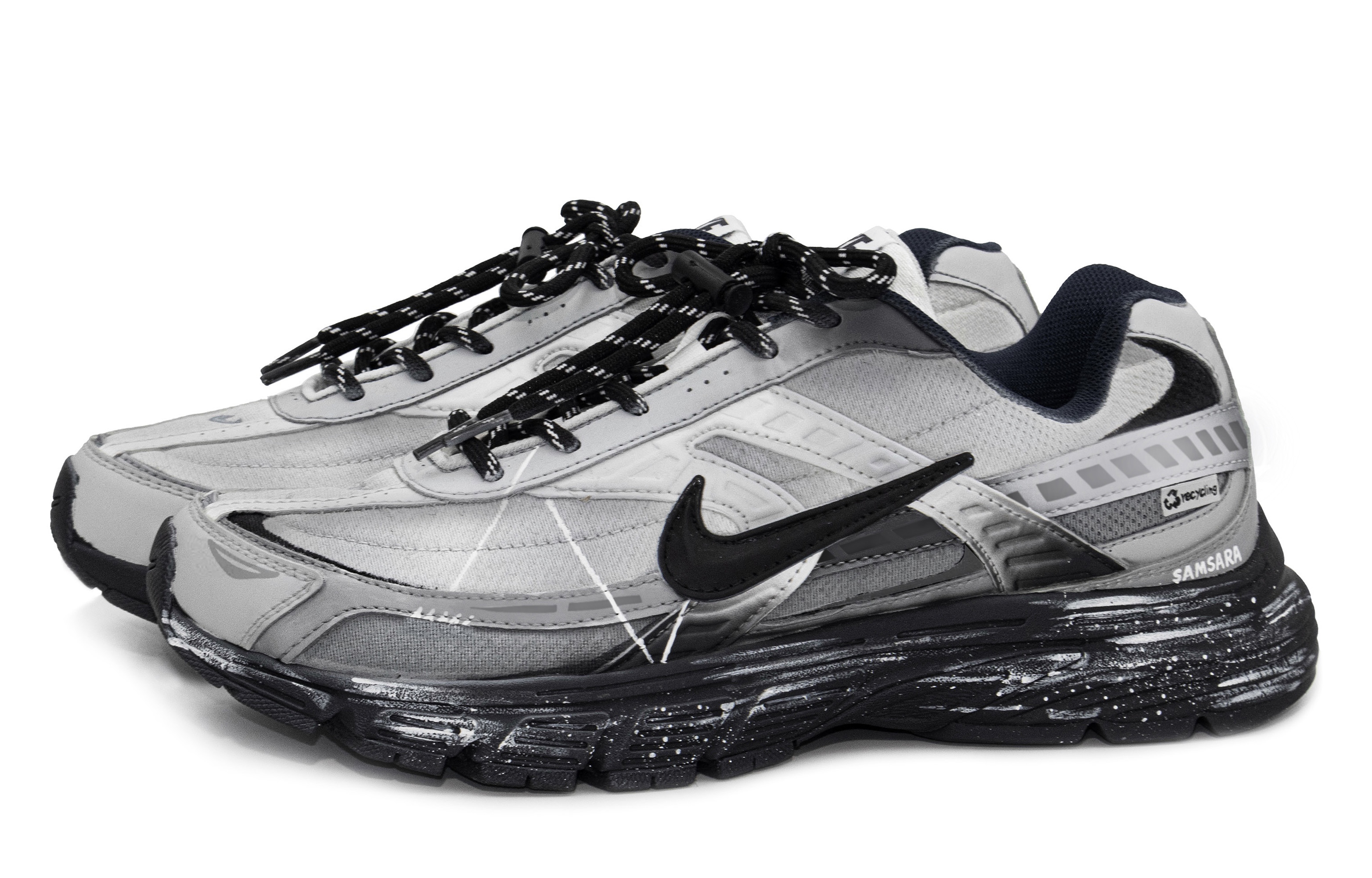 Nike Initiator Abrasion Resistant Breathable Low top Sprint Running Shoes Unisex Black Gray