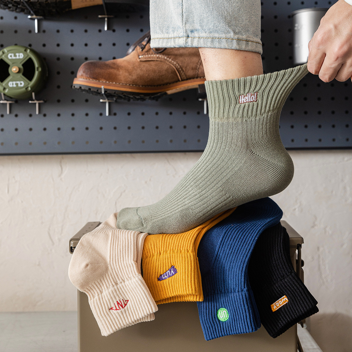 AUGUST Summer Ankle Socks Men’s 5 Pack