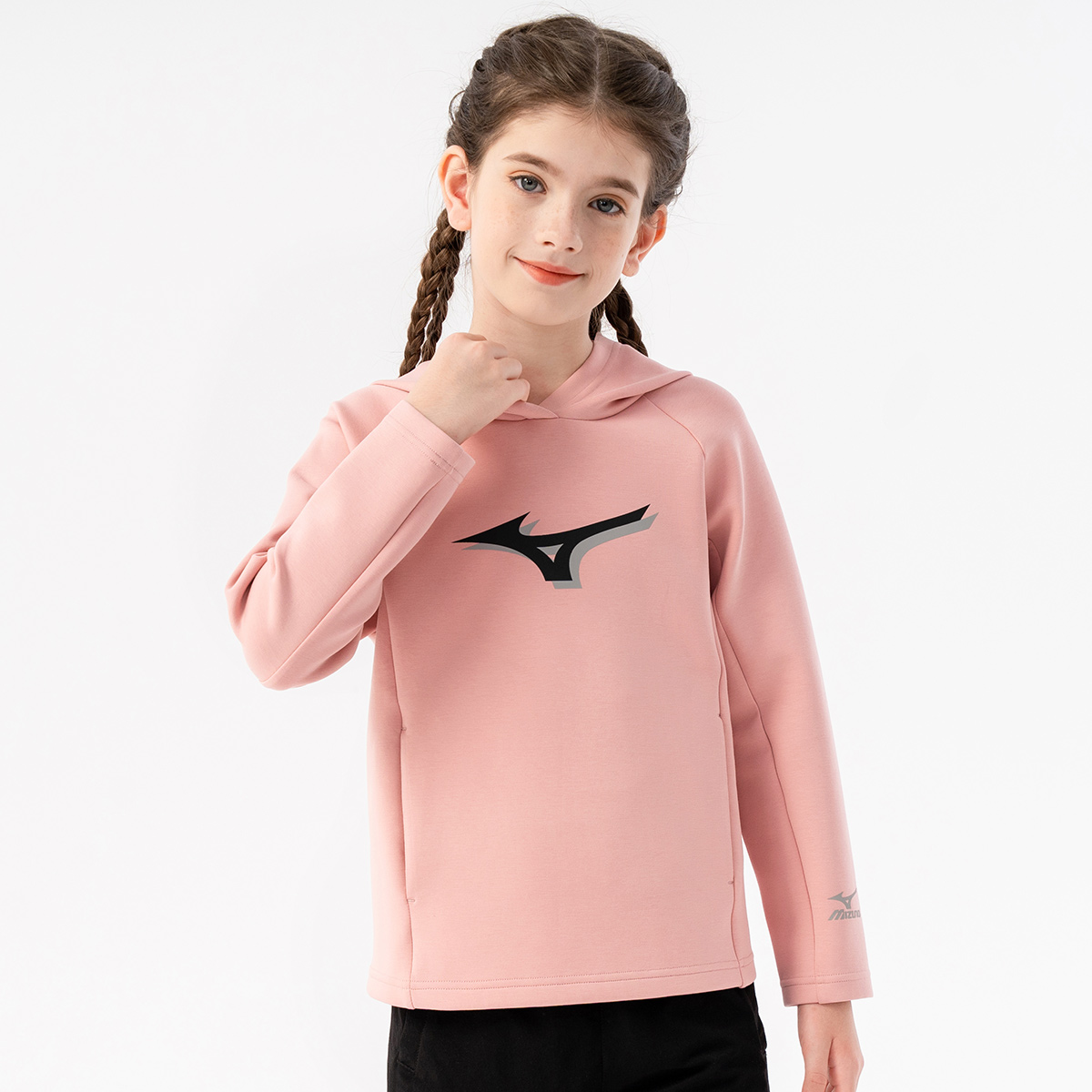 Детское худи Mizuno Logo (синее) — фото 10