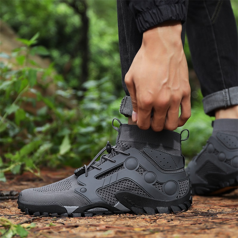 TELENT Slip Resistant Coverage Slip Resistant Coverage High top Mountaineering Shoes Men’s Gray