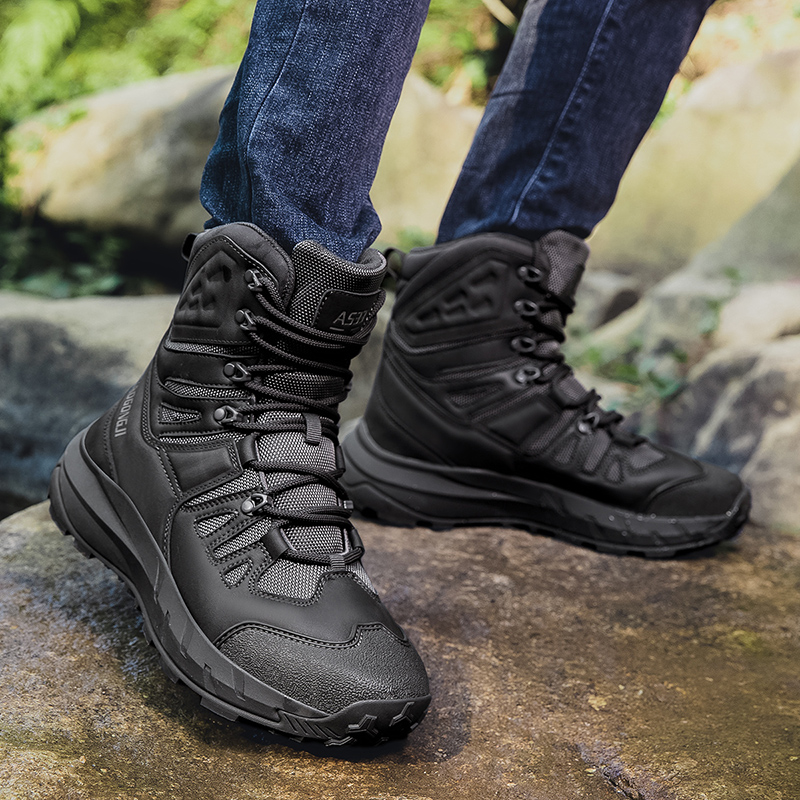 TELENT Slip Resistant Coverage Slip Resistant Coverage High top Hiking Shoes Men’s Gray