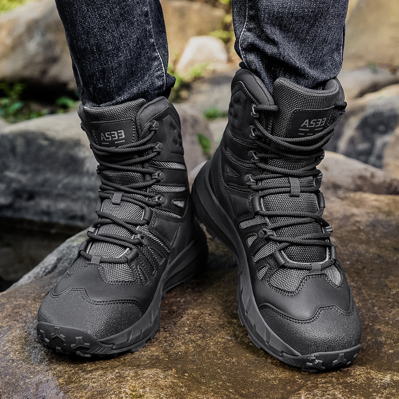 TELENT Slip Resistant Coverage Slip Resistant Coverage High top Hiking Shoes Men’s Gray