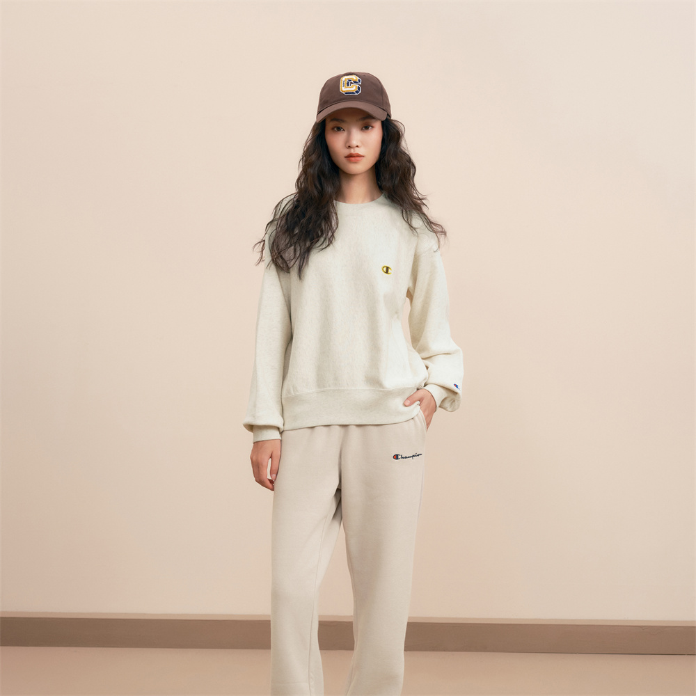 Женское худи Champion FW24 Women's Casual C-Logo (бежевое) — фото 7