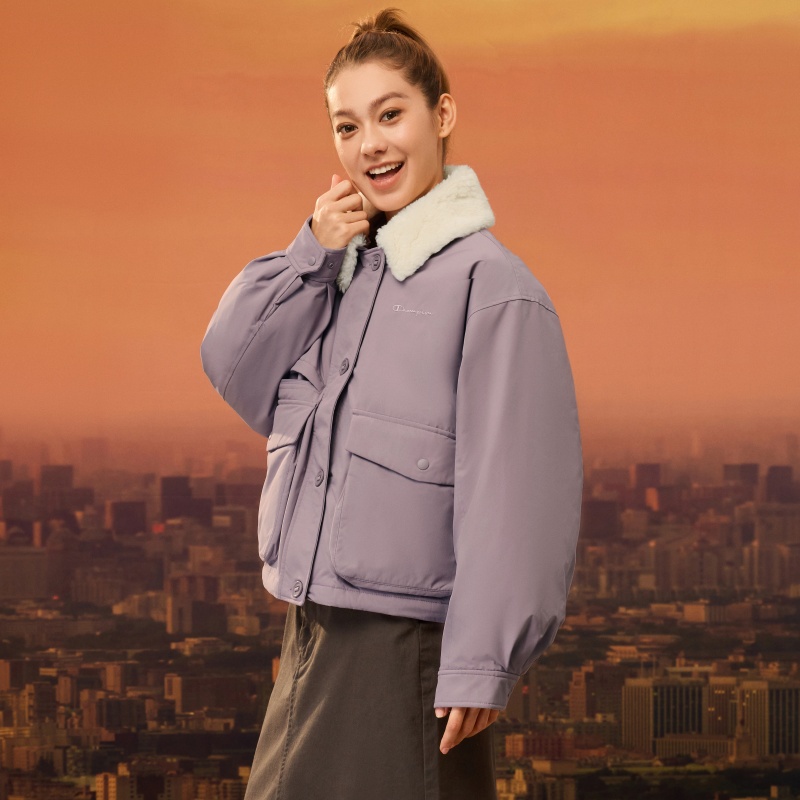 Женская куртка Champion FW25 (бежевая) — фото 15