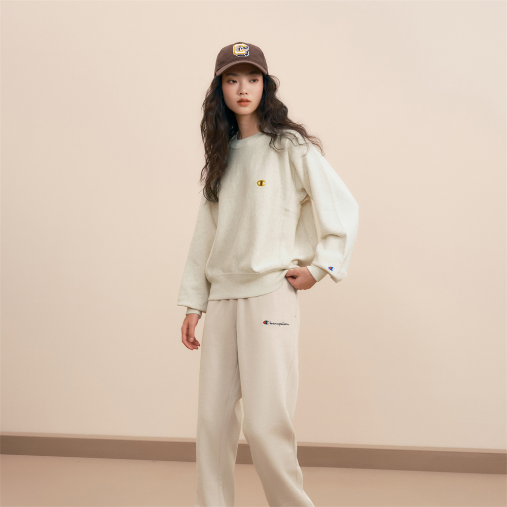 Женское худи Champion FW24 Women's Casual C-Logo (бежевое) — фото 6