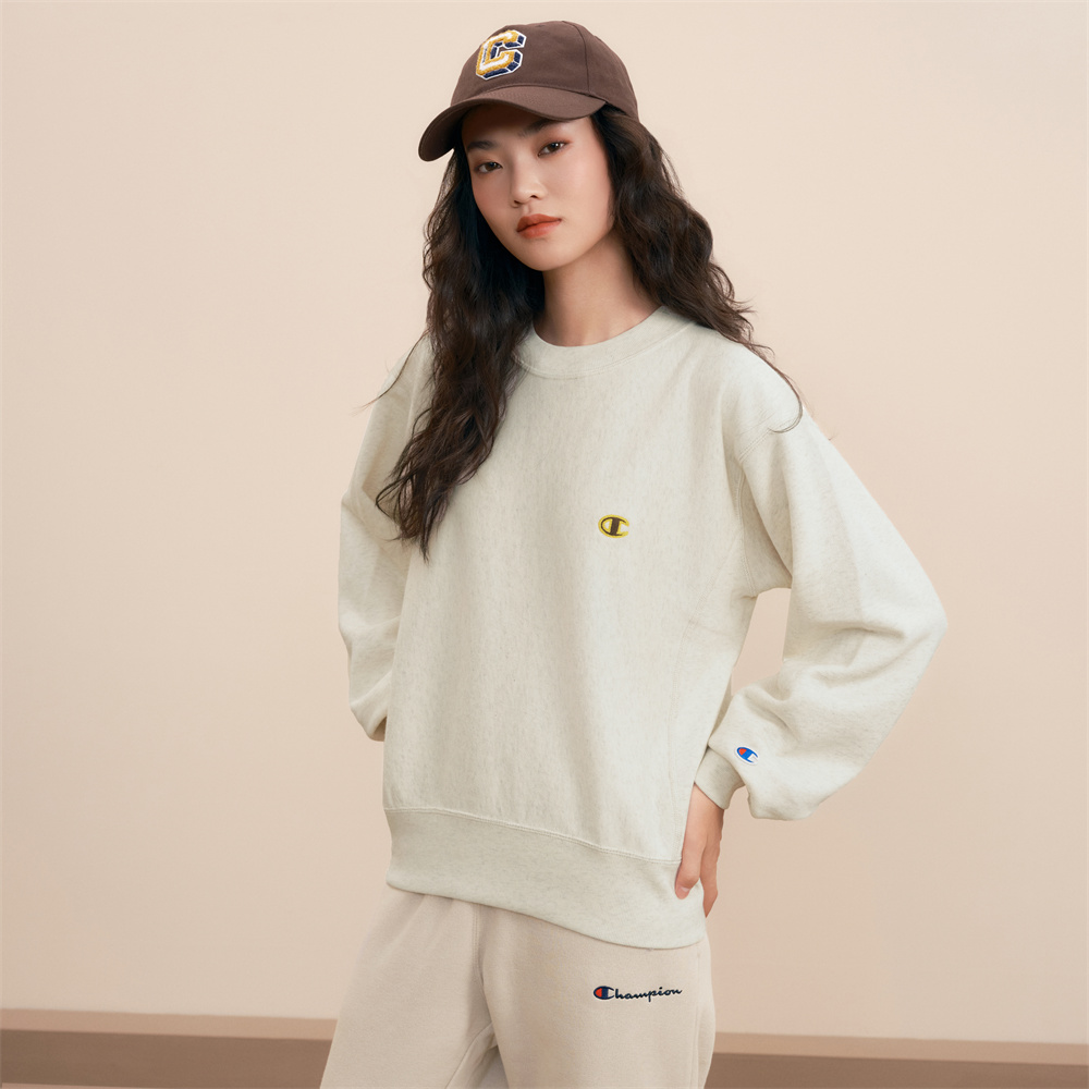 Женское худи Champion FW24 Women's Casual C-Logo (бежевое) — фото 5