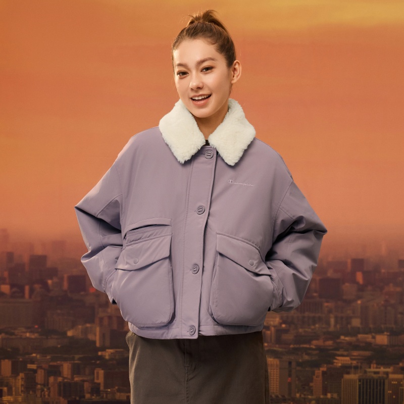 Женская куртка Champion FW25 (бежевая) — фото 14