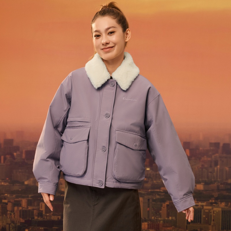 Женская куртка Champion FW25 (бежевая) — фото 13