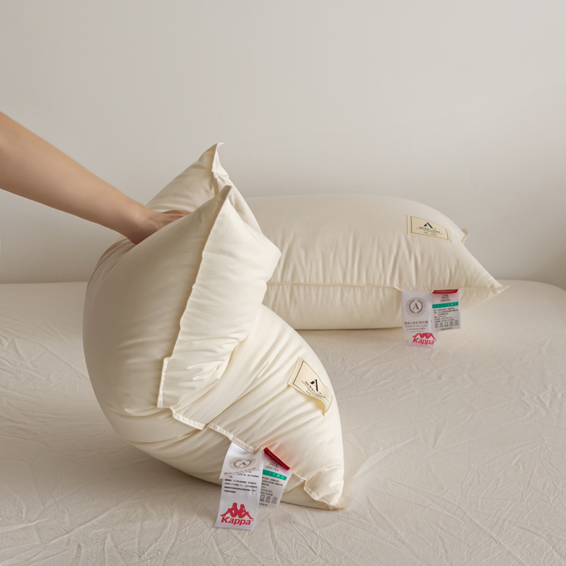 Kappa trendy sporty 3D feather velvet pillow core, fashionable 3D pillow cervical pillow for single student dormitory, size 48x74cm, available in low, medium, and high firmness with soy fluffy pillow, single piece or home use pair pillows/pillow core