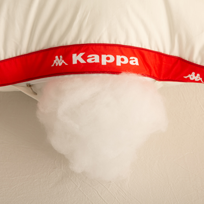 Kappa trendy sporty 3D feather velvet pillow core, fashionable 3D pillow cervical pillow for single student dormitory, size 48x74cm, available in low, medium, and high firmness with soy fluffy pillow, single piece or home use pair pillows/pillow core