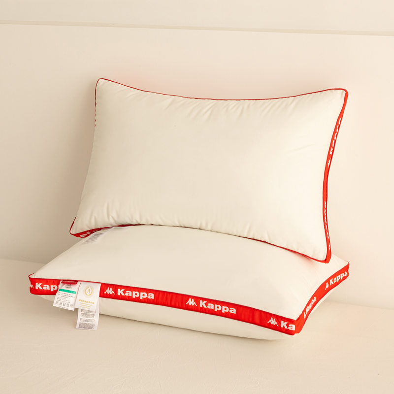 Kappa trendy sporty 3D feather velvet pillow core, fashionable 3D pillow cervical pillow for single student dormitory, size 48x74cm, available in low, medium, and high firmness with soy fluffy pillow, single piece or home use pair pillows/pillow core