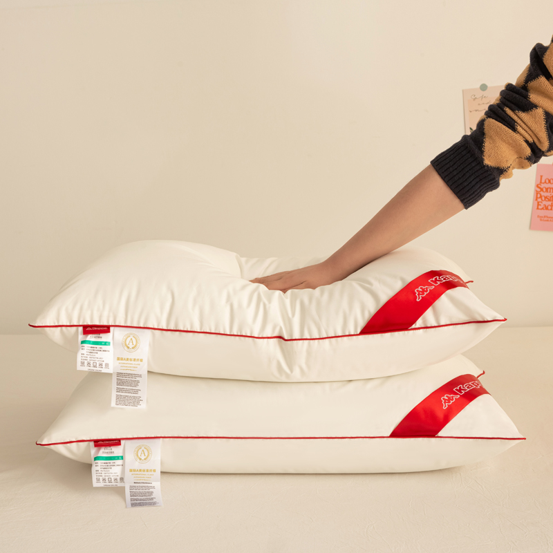 Kappa trendy sporty 3D feather velvet pillow core, fashionable 3D pillow cervical pillow for single student dormitory, size 48x74cm, available in low, medium, and high firmness with soy fluffy pillow, single piece or home use pair pillows/pillow core