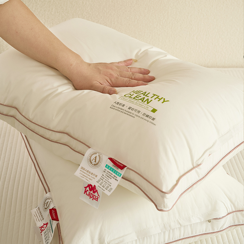 Kappa trendy sporty 3D feather velvet pillow core, fashionable 3D pillow cervical pillow for single student dormitory, size 48x74cm, available in low, medium, and high firmness with soy fluffy pillow, single piece or home use pair pillows/pillow core