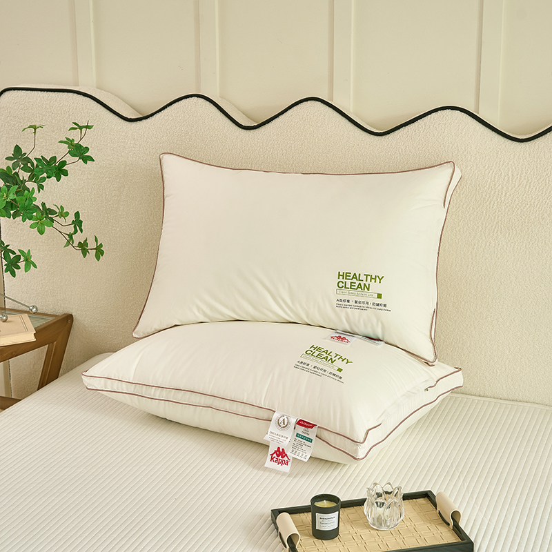 Kappa trendy sporty 3D feather velvet pillow core, fashionable 3D pillow cervical pillow for single student dormitory, size 48x74cm, available in low, medium, and high firmness with soy fluffy pillow, single piece or home use pair pillows/pillow core