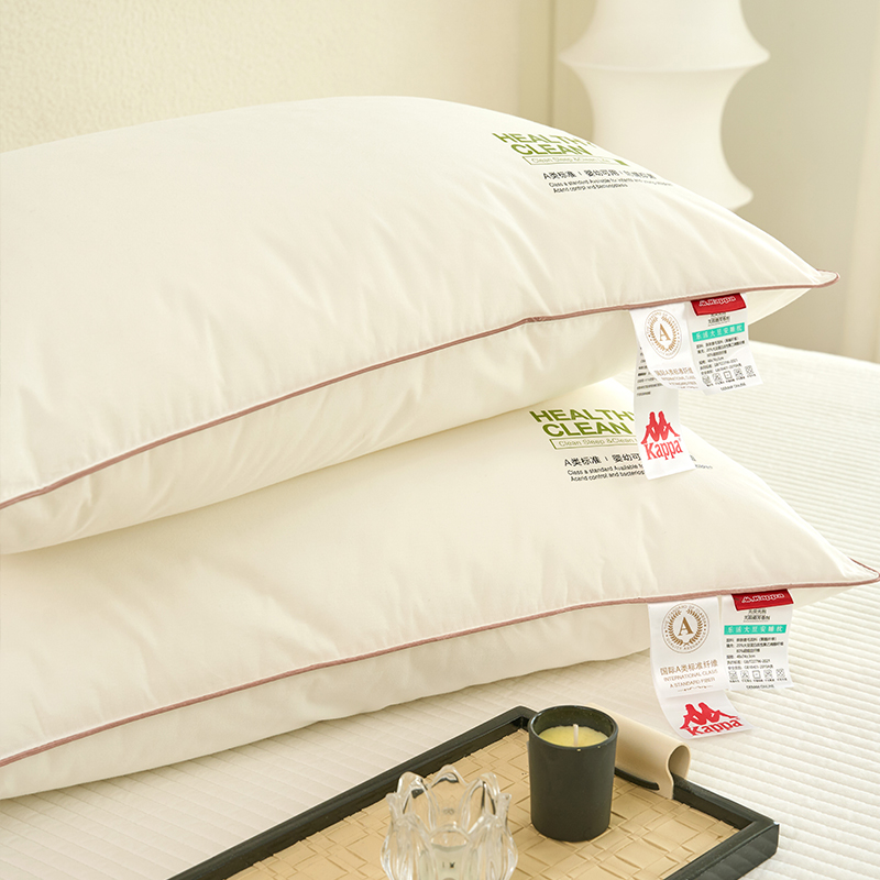 Kappa trendy sporty 3D feather velvet pillow core, fashionable 3D pillow cervical pillow for single student dormitory, size 48x74cm, available in low, medium, and high firmness with soy fluffy pillow, single piece or home use pair pillows/pillow core