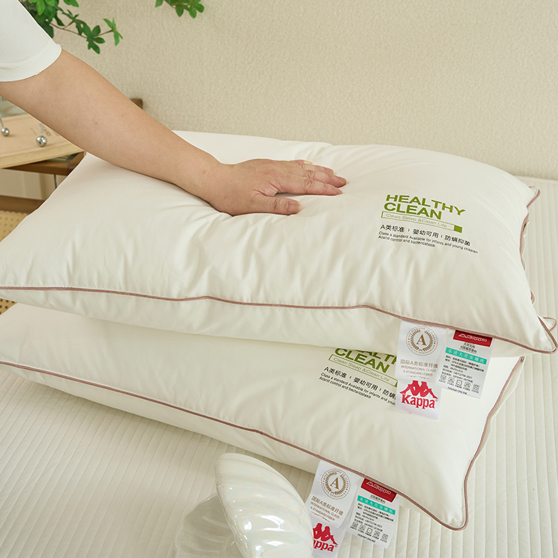 Kappa trendy sporty 3D feather velvet pillow core, fashionable 3D pillow cervical pillow for single student dormitory, size 48x74cm, available in low, medium, and high firmness with soy fluffy pillow, single piece or home use pair pillows/pillow core