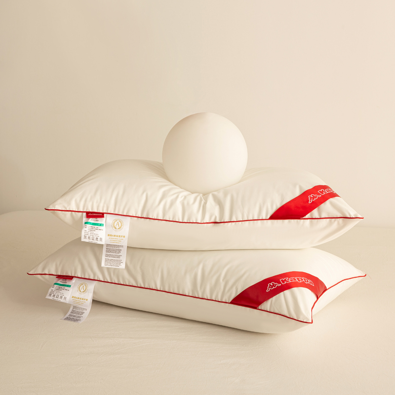 Kappa trendy sporty 3D feather velvet pillow core, fashionable 3D pillow cervical pillow for single student dormitory, size 48x74cm, available in low, medium, and high firmness with soy fluffy pillow, single piece or home use pair pillows/pillow core