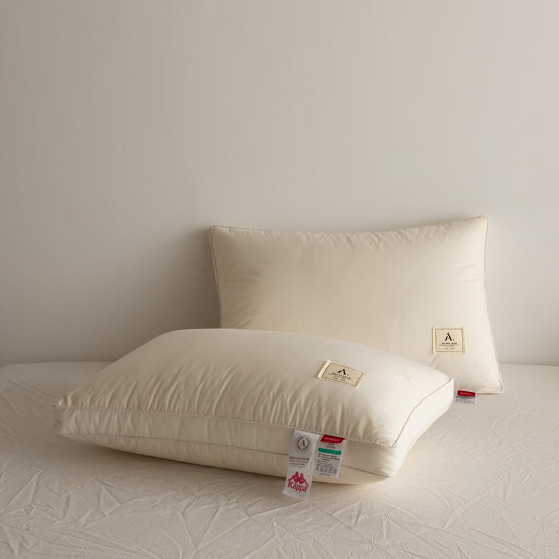 Kappa trendy sporty 3D feather velvet pillow core, fashionable 3D pillow cervical pillow for single student dormitory, size 48x74cm, available in low, medium, and high firmness with soy fluffy pillow, single piece or home use pair pillows/pillow core