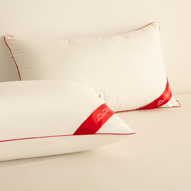 Kappa trendy sporty 3D feather velvet pillow core, fashionable 3D pillow cervical pillow for single student dormitory, size 48x74cm, available in low, medium, and high firmness with soy fluffy pillow, single piece or home use pair pillows/pillow core