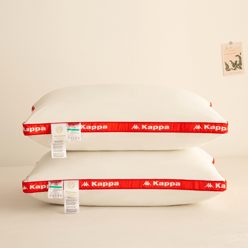 Kappa trendy sporty 3D feather velvet pillow core, fashionable 3D pillow cervical pillow for single student dormitory, size 48x74cm, available in low, medium, and high firmness with soy fluffy pillow, single piece or home use pair pillows/pillow core