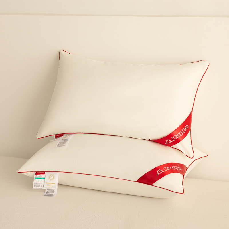 Kappa trendy sporty 3D feather velvet pillow core, fashionable 3D pillow cervical pillow for single student dormitory, size 48x74cm, available in low, medium, and high firmness with soy fluffy pillow, single piece or home use pair pillows/pillow core