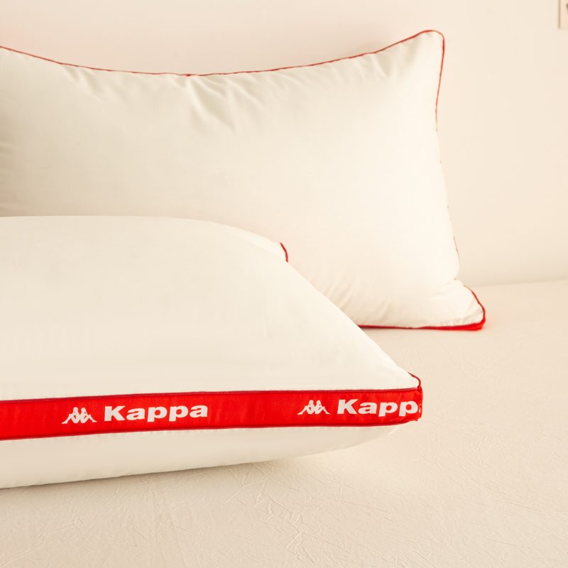 Kappa trendy sporty 3D feather velvet pillow core, fashionable 3D pillow cervical pillow for single student dormitory, size 48x74cm, available in low, medium, and high firmness with soy fluffy pillow, single piece or home use pair pillows/pillow core