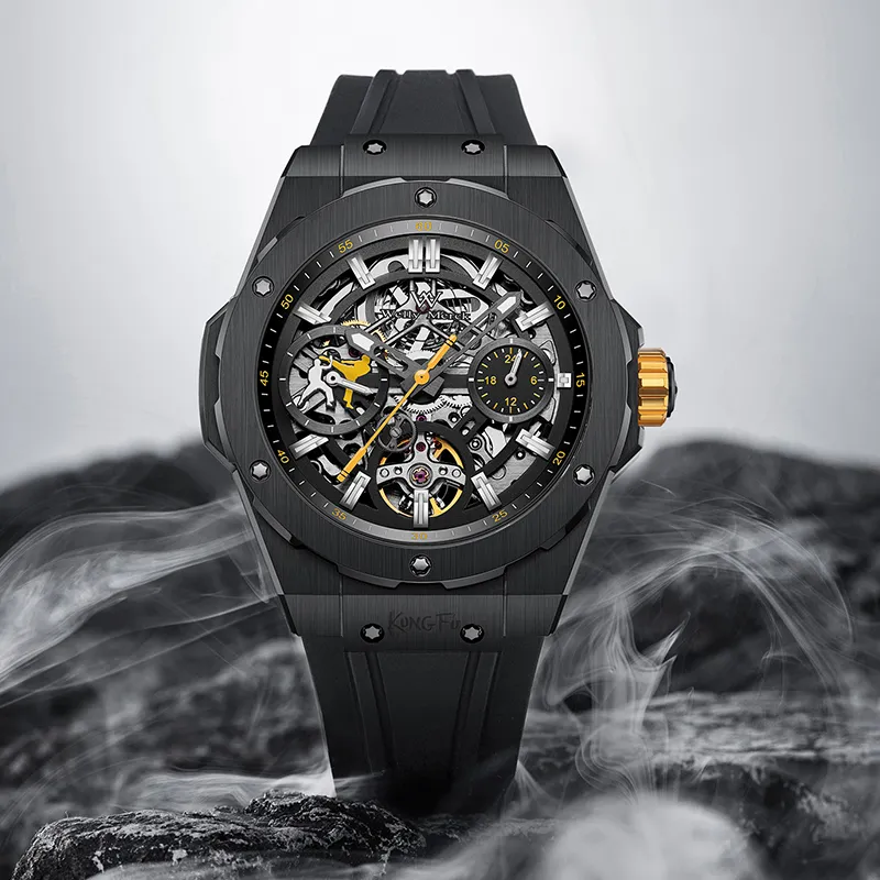 Welly Merck Автоматические механические часы Мужские часы с открытым механизмом и циферблатом