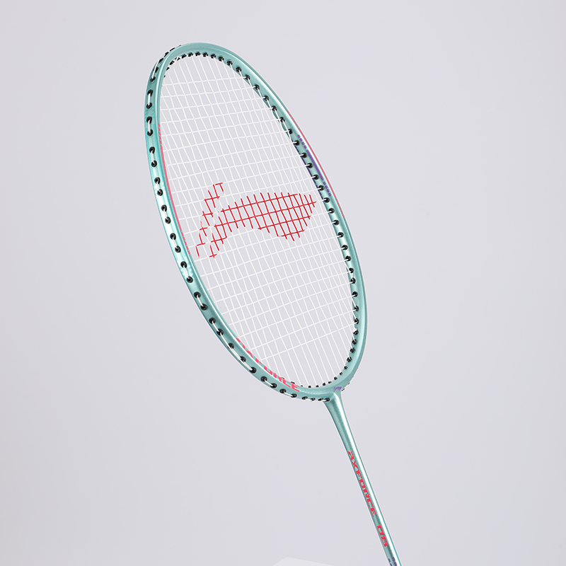 Li Ning Thunder 08 Badminton Rackets Offensive Type Heavy Head, Stiff Shaft Strung White Cyan