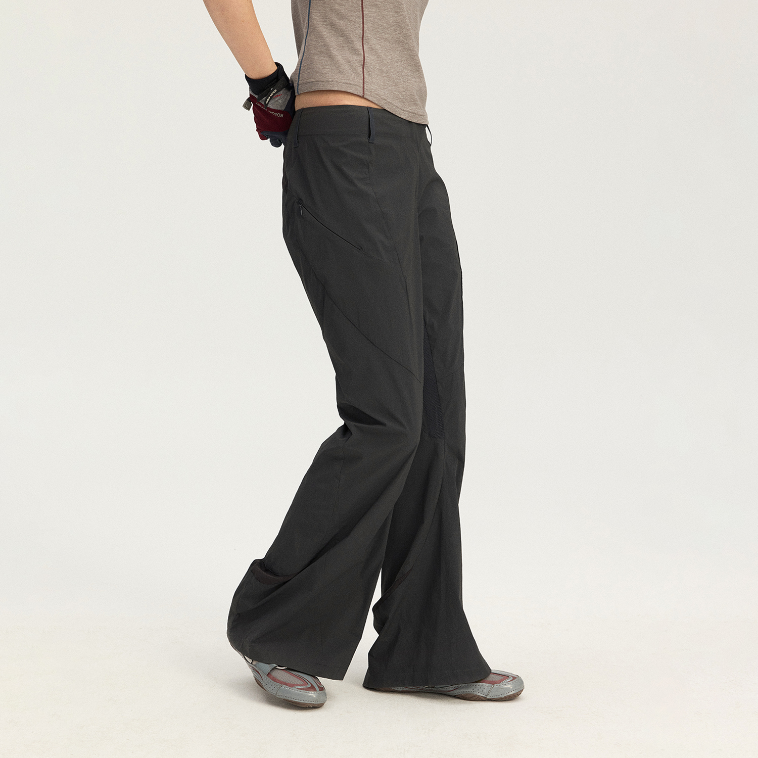 Женские штаны NOTHOMME Flare Pants (однотонные серые) — фото 5
