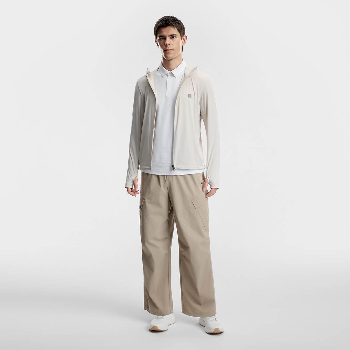 Мужская толстовка Fila A51M621501F-BG (бежевая) — фото 7