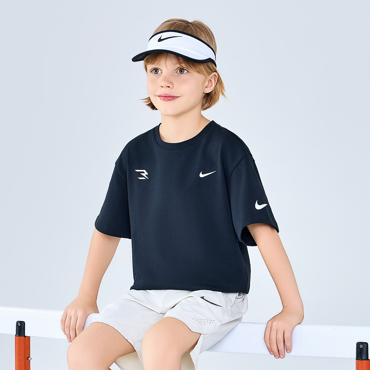Мужская футболка Nike 3BrandT (черно-красная) — фото 5