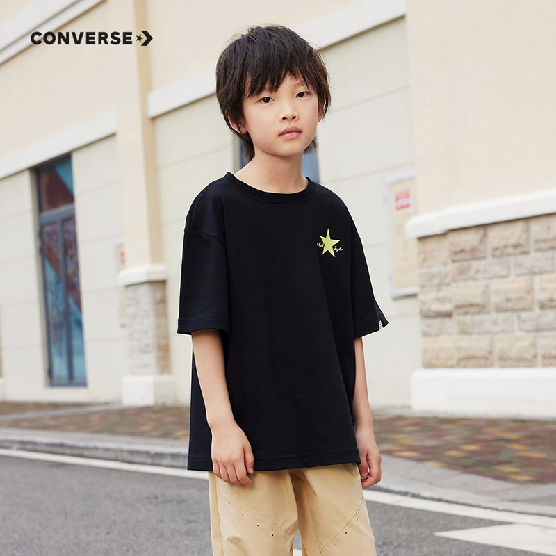 Детская футболка Converse Logo Tee (черная) — фото 5