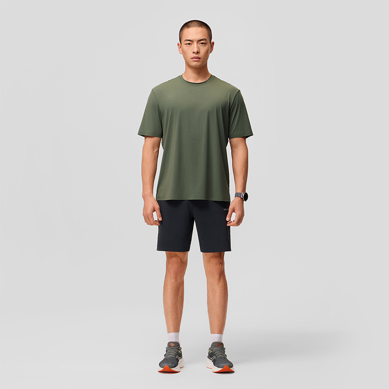 Saucony Running T Shirt Men’s Cream Army Green