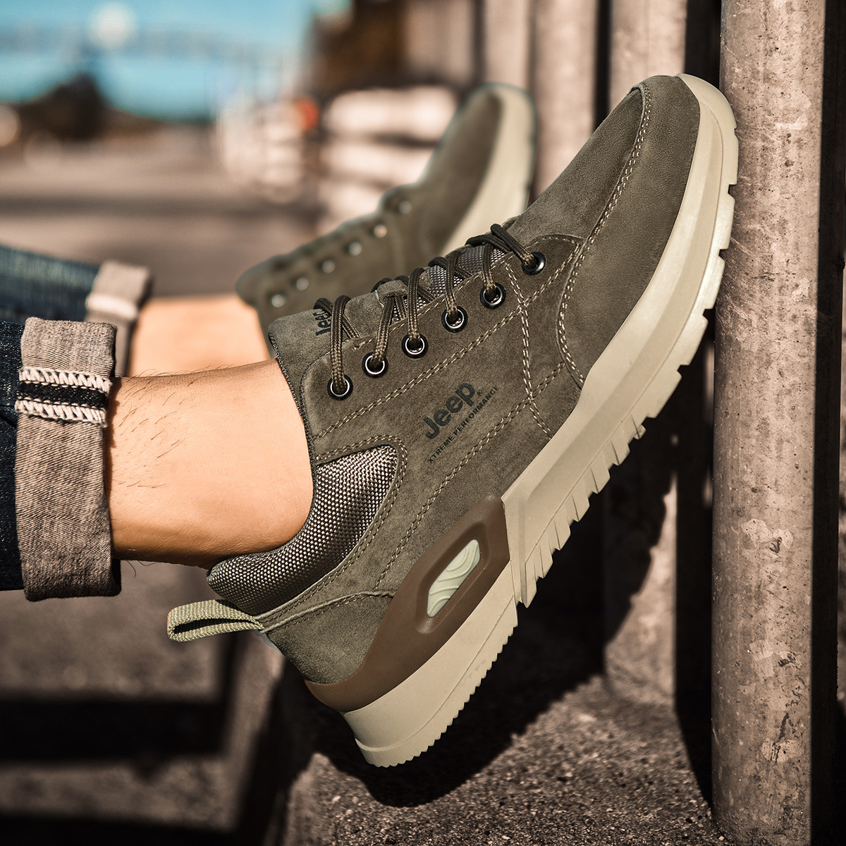 Jeep Low top Outdoor Shoes Men's Khaki