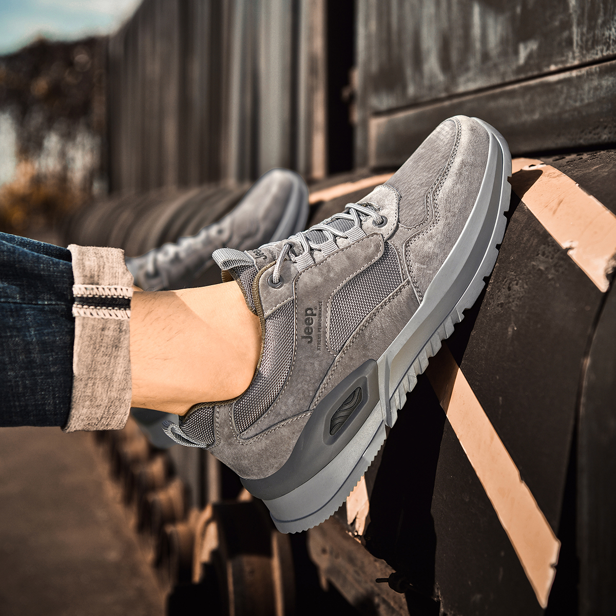 Jeep Low top Outdoor Shoes Men's Gray