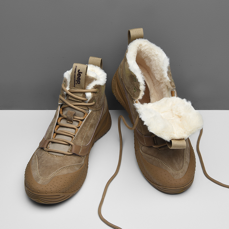 Jeep Pigskin Mid top Outdoor Shoes Men’s Khaki