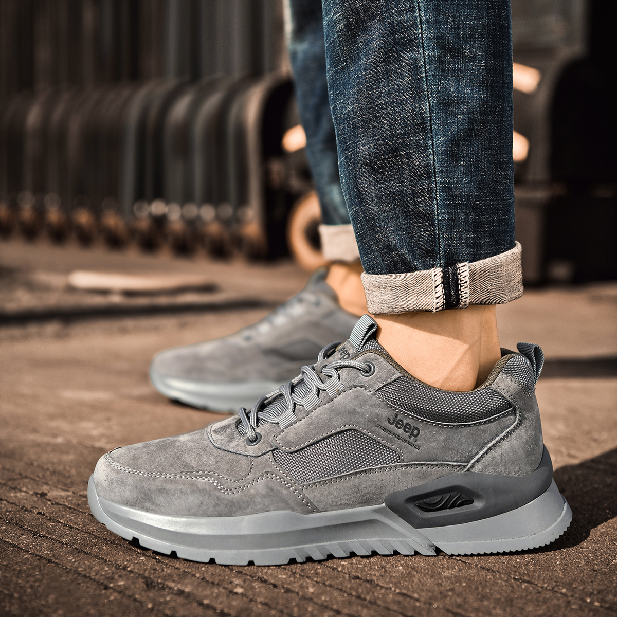 Jeep Low top Outdoor Shoes Men's Gray