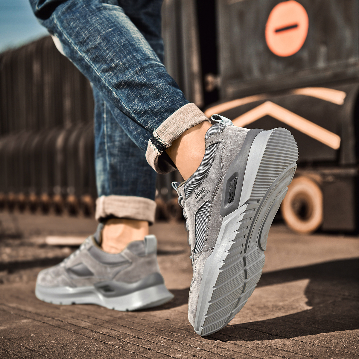 Jeep Low top Outdoor Shoes Men's Gray