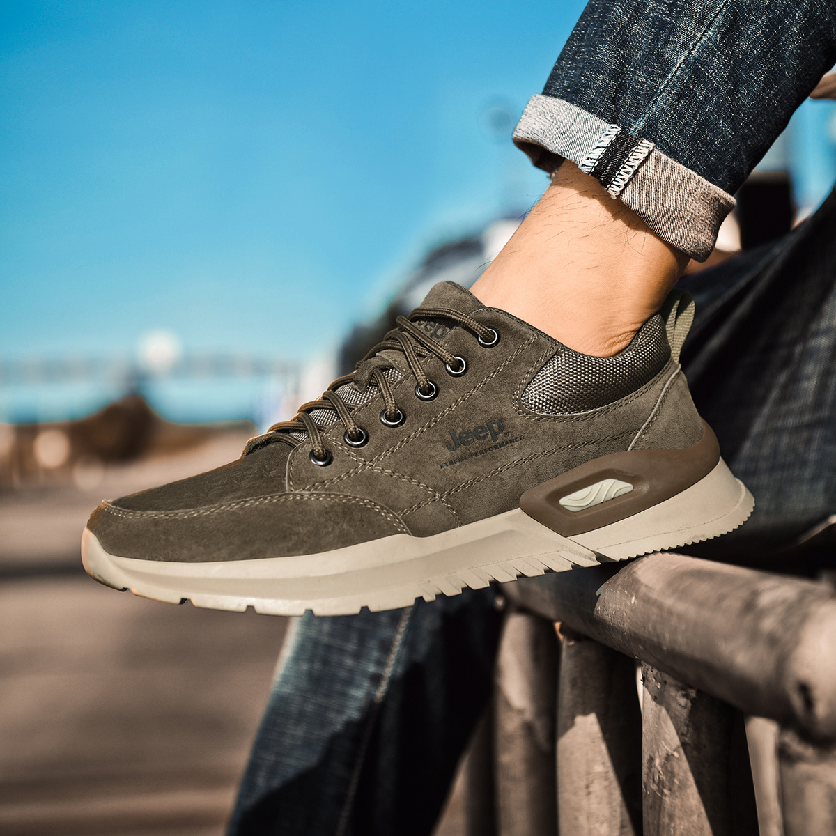 Jeep Low top Outdoor Shoes Men's Khaki